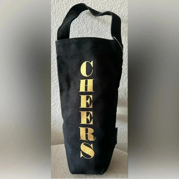 Kate Spade Cheers Wine Tote - Black Canvas - NWT - Picture 2 of 7